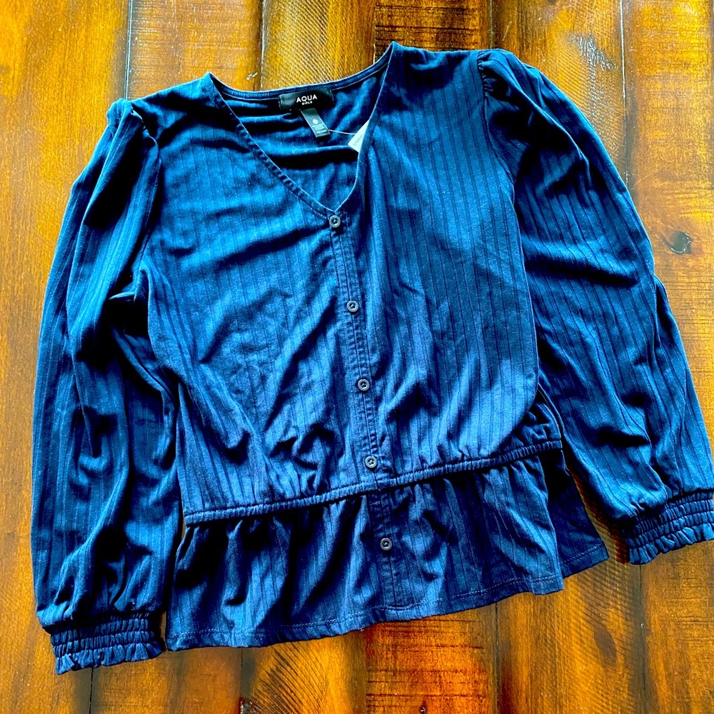 NWT Aqua Blue Cotton Shirt